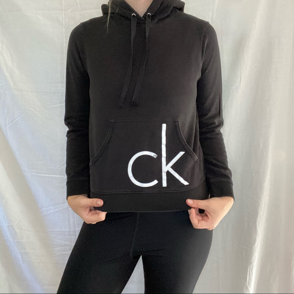 Calvin Klein Black and White Logo Hoodie